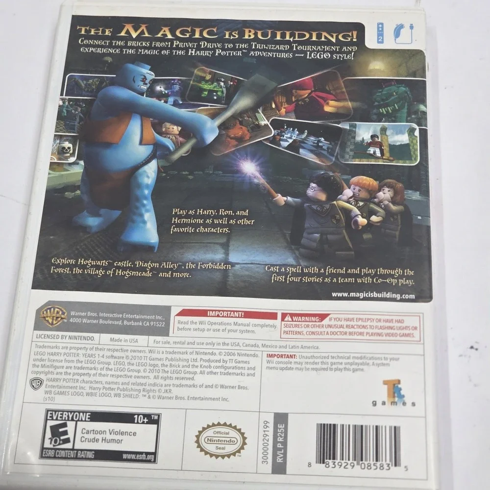 LEGO Harry Potter Years 1-4 Nintendo Wii Game Complete CIB Manual Tested